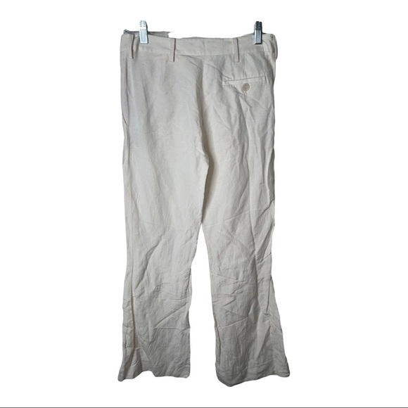 AYA MUSE Ivory Wide Leg Linen Blend Trousers Small - Picture 4 of 8